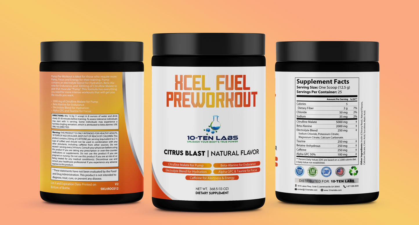 XCEL Fuel Pump Pre-Workout Citrus Blast