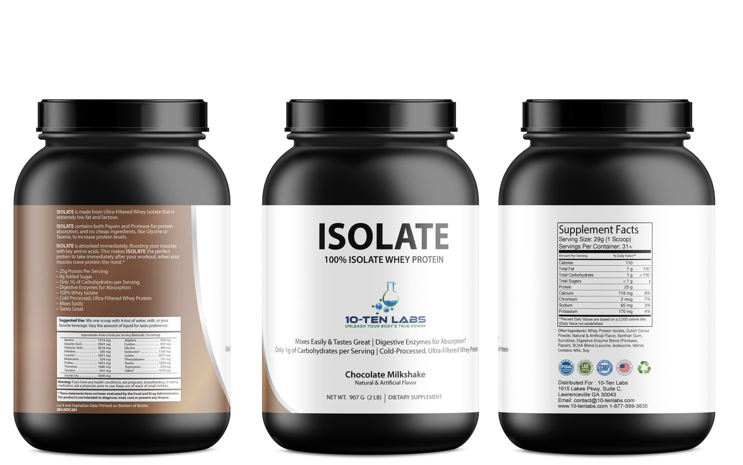 2lb 100% Whey Isolate Chocolate – 31 servings