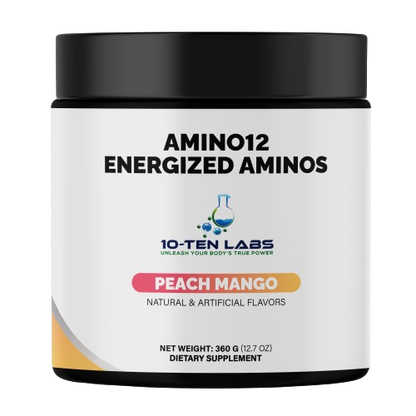 Amino12 Energized Aminos Peach Mango 360g – 40 servings